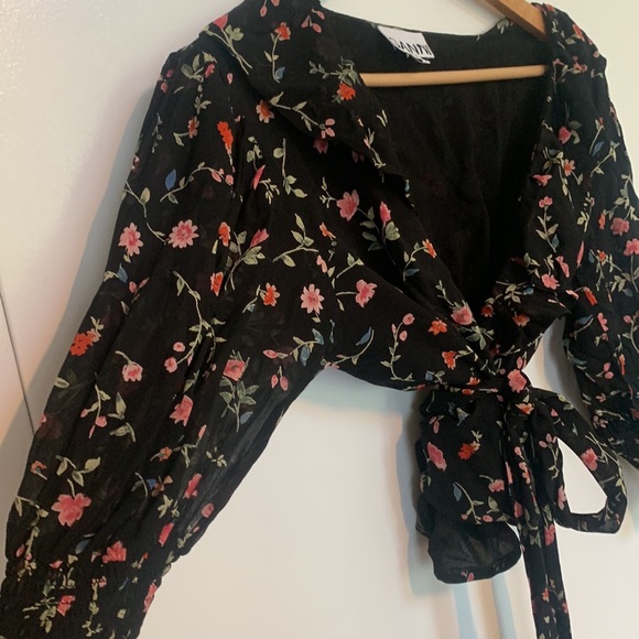 Ganni Georgette Wrap Top - Elm Floral - Picture 7 of 8